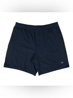 Alo Yoga Conquer React Performance Shorts Mens Large L Blue 7” Unlined Running
